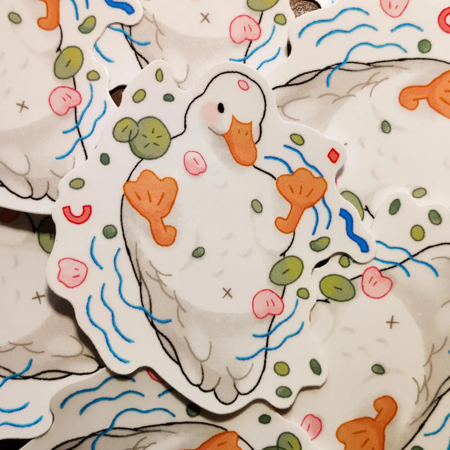 Glossy White Duck Vinyl Sticker