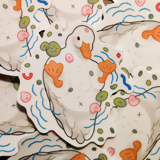 Glossy White Duck Vinyl Sticker
