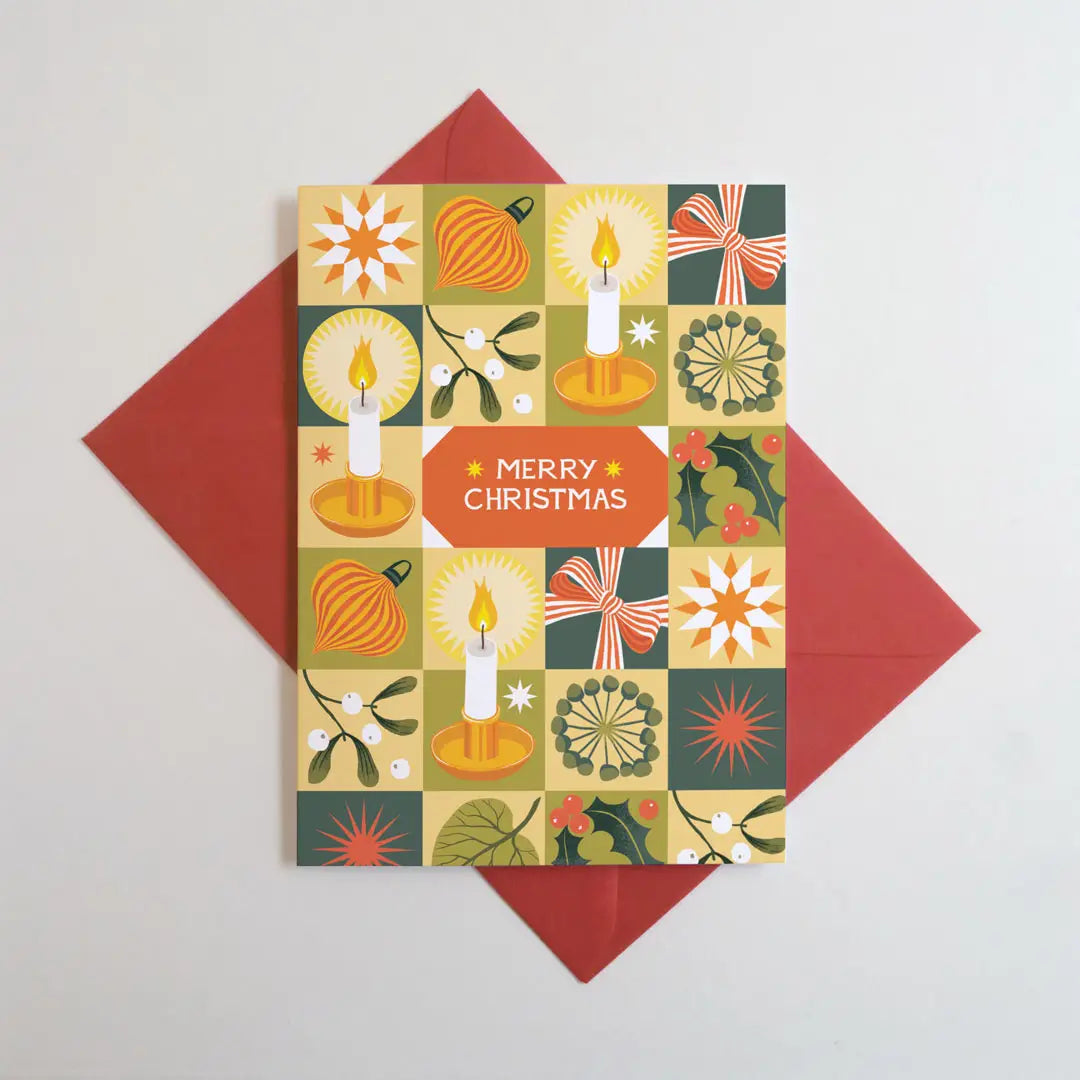 Christmas Chequerboard Greeting Card