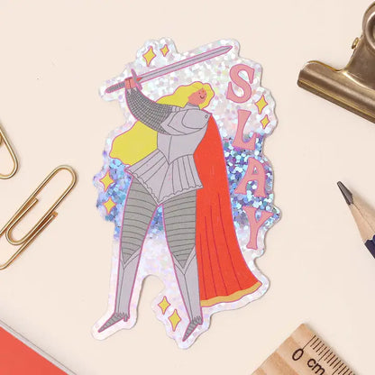 Slay Fantasy Girl Glitter Vinyl Sticker