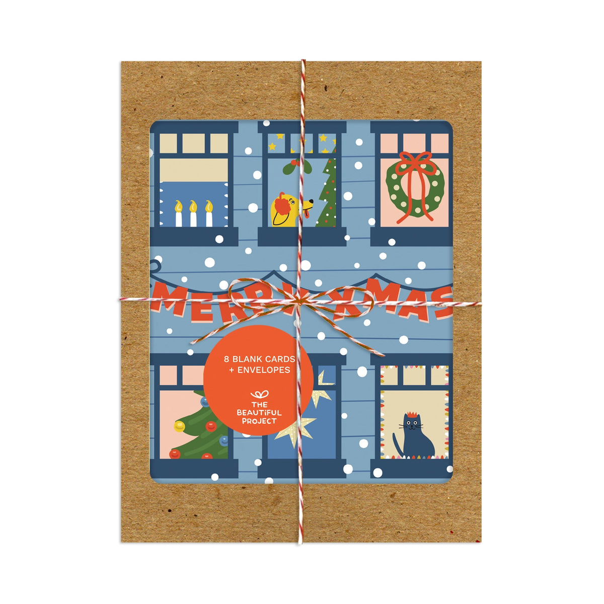 Merry X-Mas Holiday Apartment Windows Card