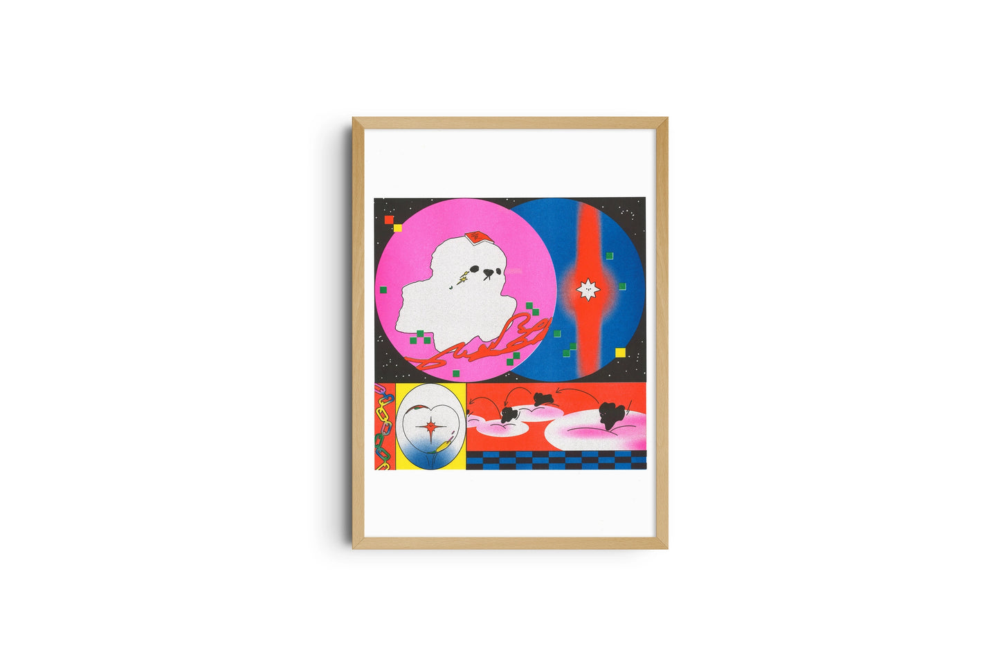 Crush by Sanqian Risograph A3 Print