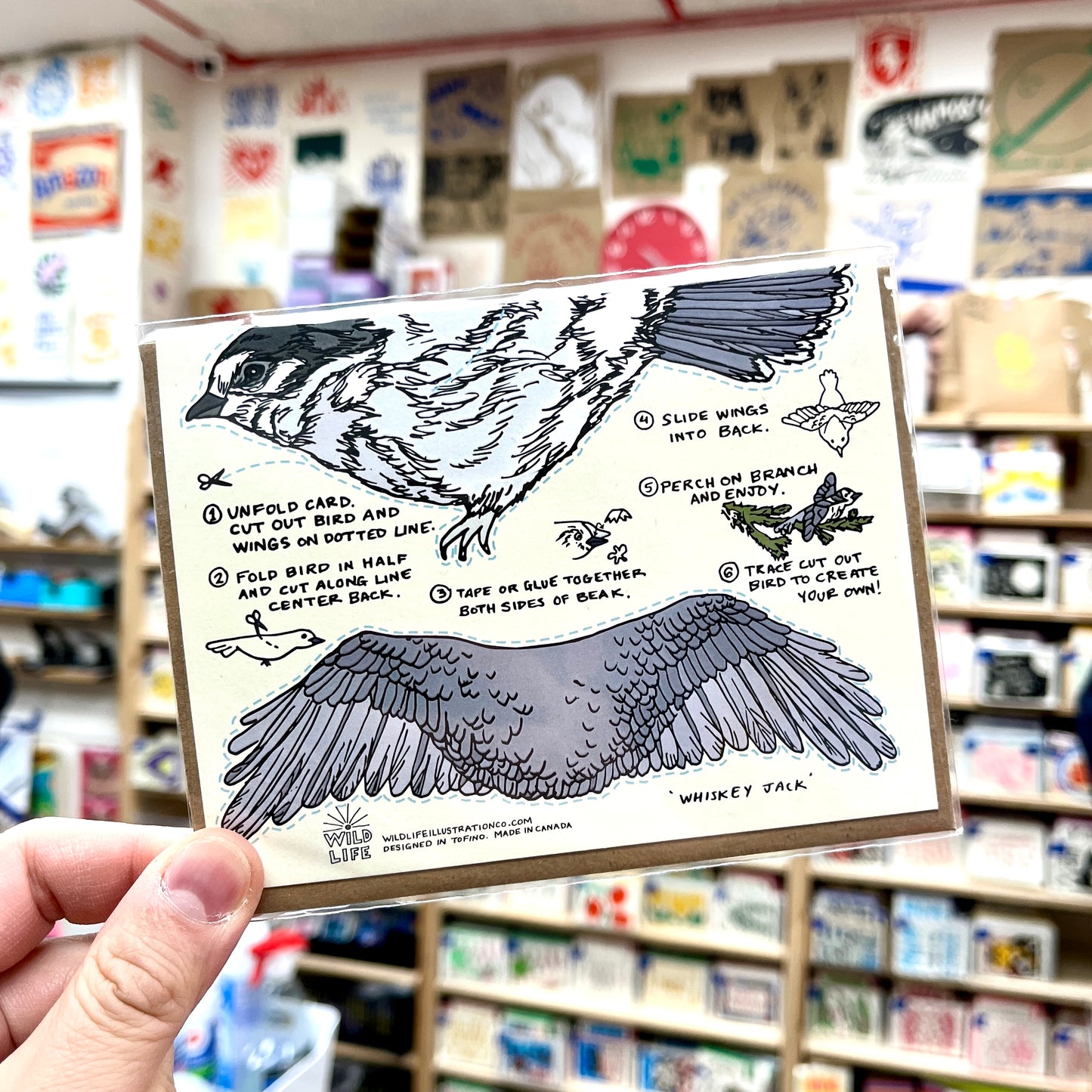 Cut and Fold Craft Card - Whiskey Jack