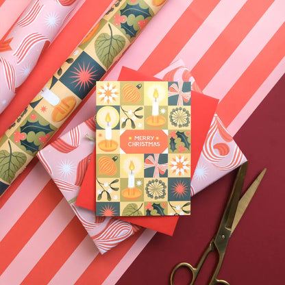 Christmas Chequerboard Greeting Card