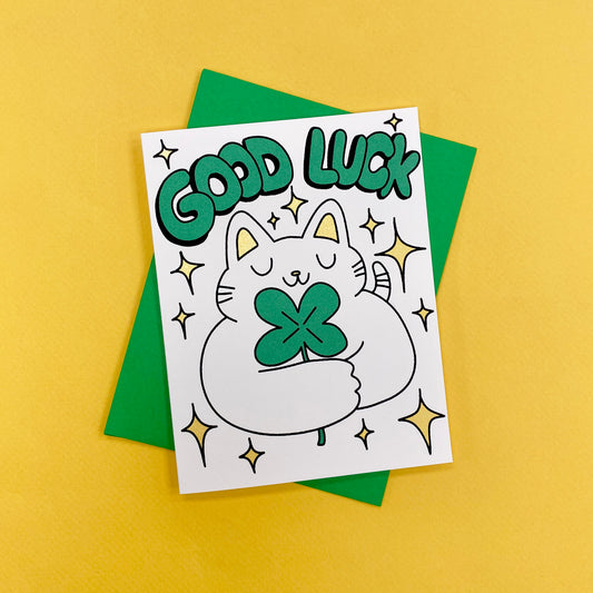 Good Luck Clover Greeting Card