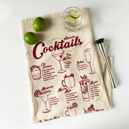 Cocktails Tea Towel