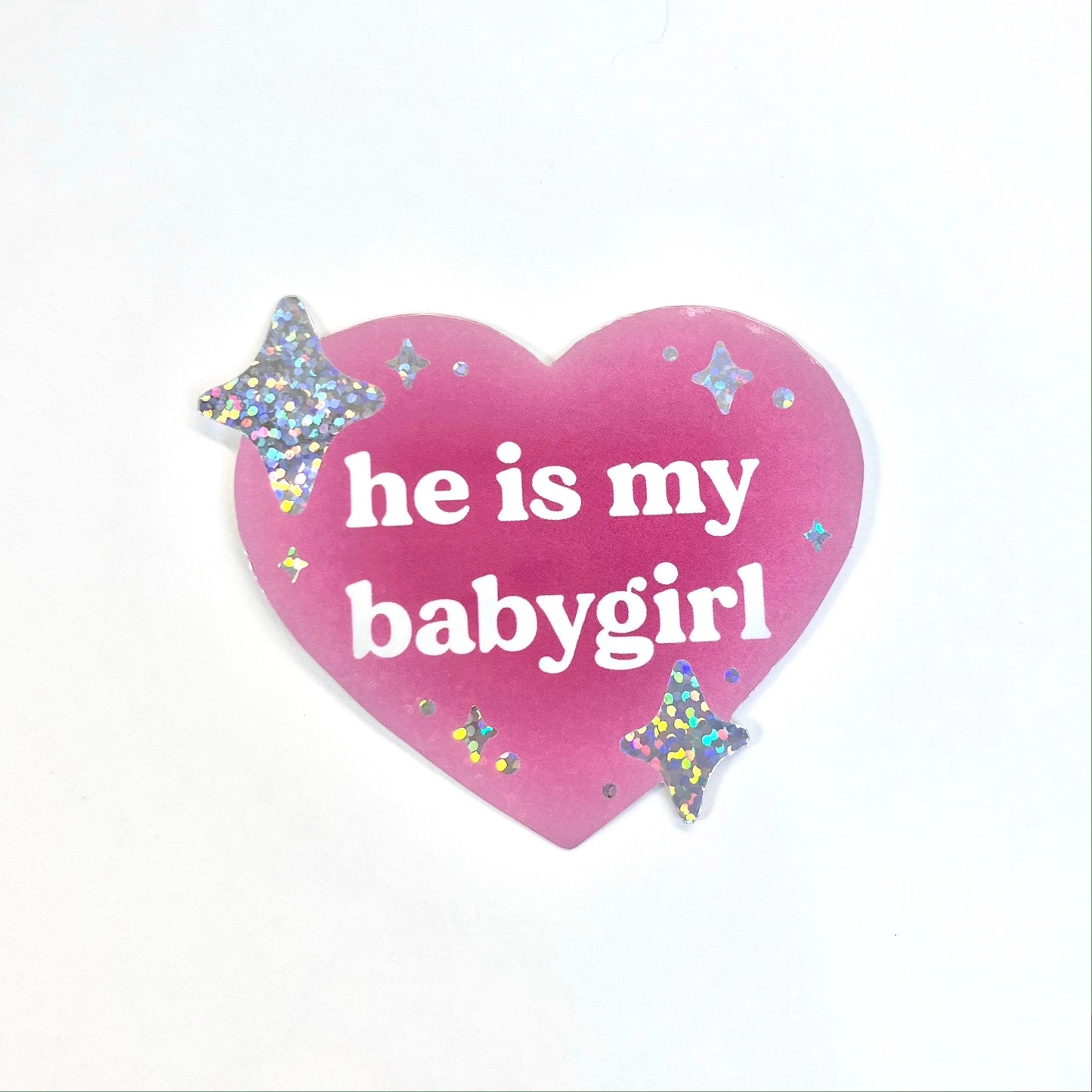 He Is My Babygirl Heart - Vinyl Sticker