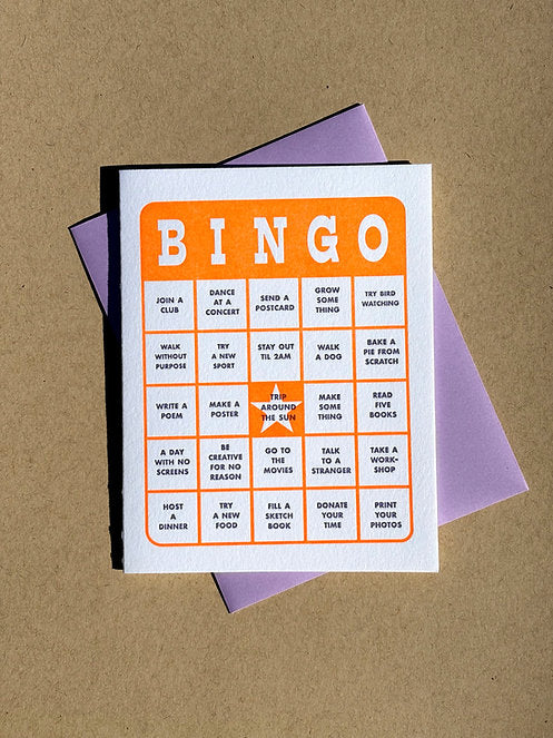 Birthday BINGO card