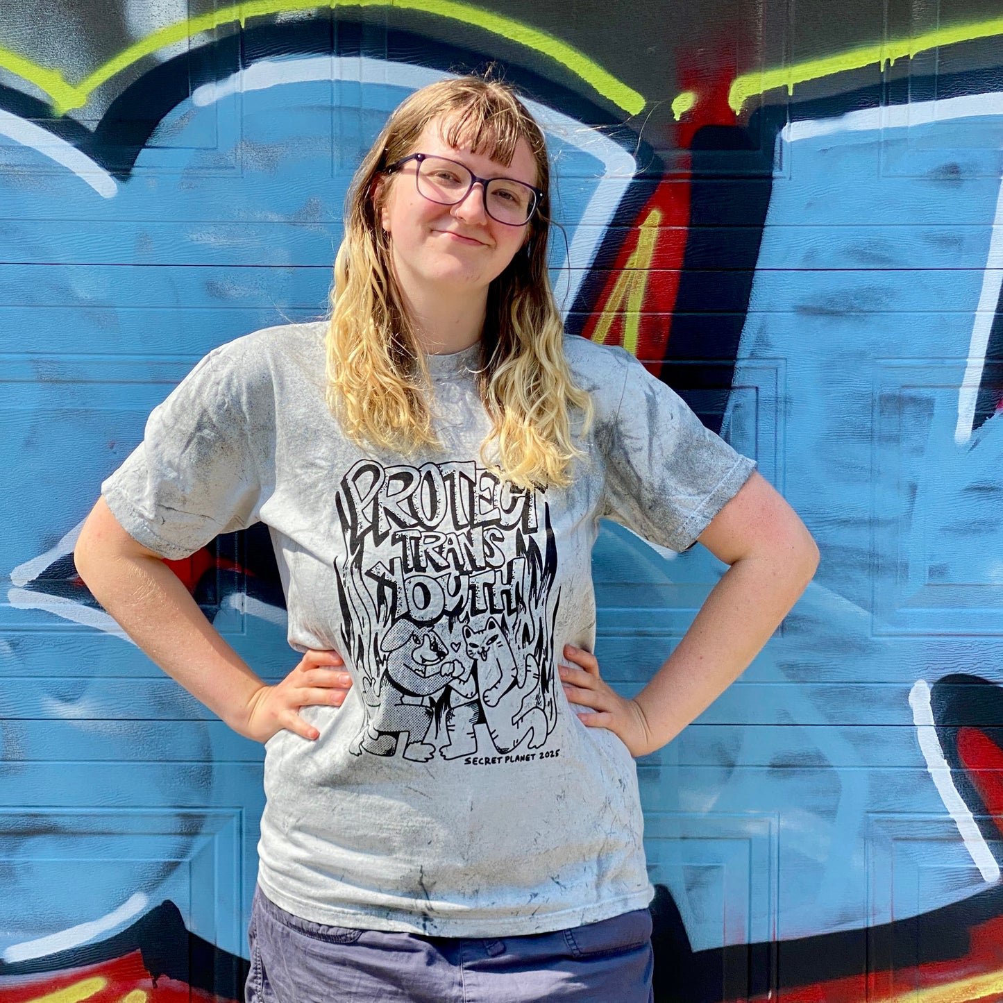 Protect Trans Youth Stone Wash Tee