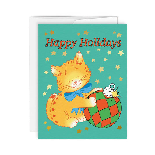 Happy Kitty Holiday Greeting card