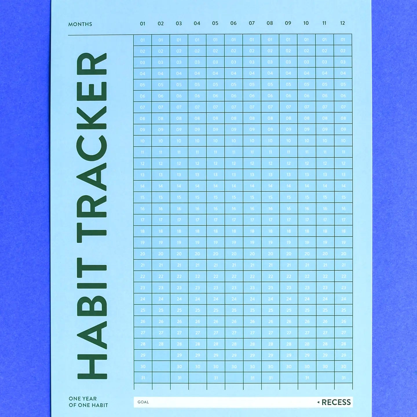Year - Habit Tracker Poster (Yellow)