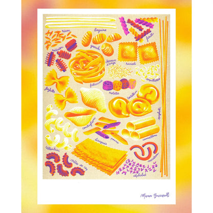 Pasta (Pâtes) by Manon Bucciarelli Risograph A3 Print