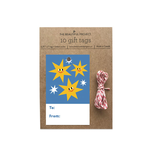 Cute Bright Stars Holiday Christmas Gift Tags Set of 10