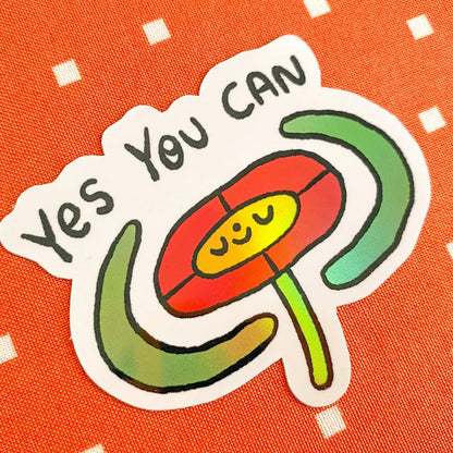 Yes You Can Flower Vinyl Sticker