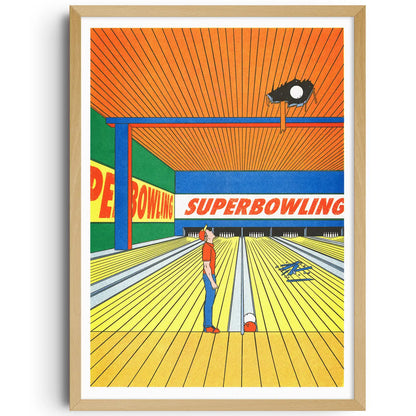 Super Bowling - A3 Poster - Simon Bailly