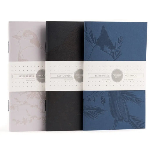 Monochromatic Birds - Pocket Size Set of 3 Notebook