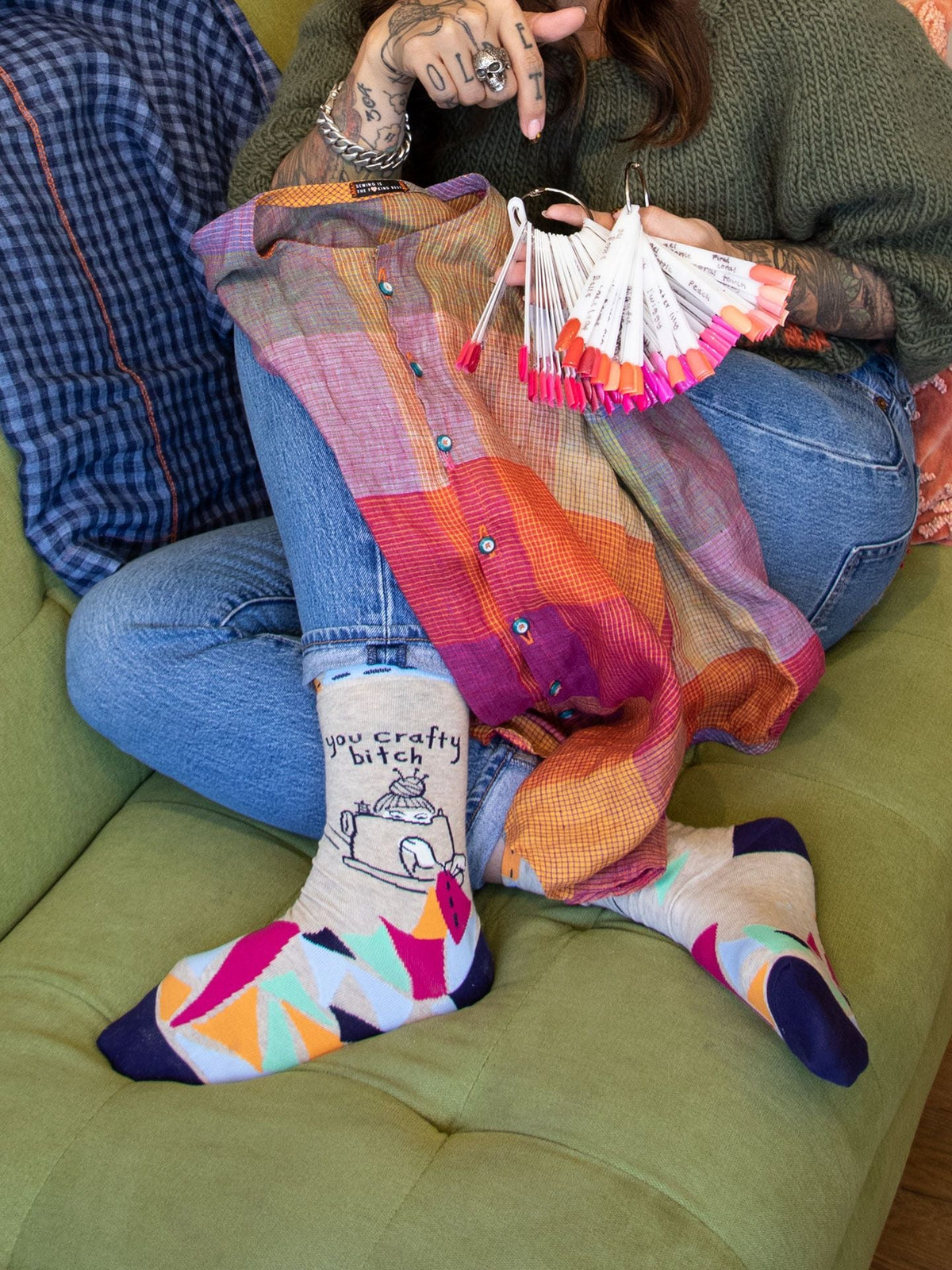 You Crafty Bitch Crew Socks - W