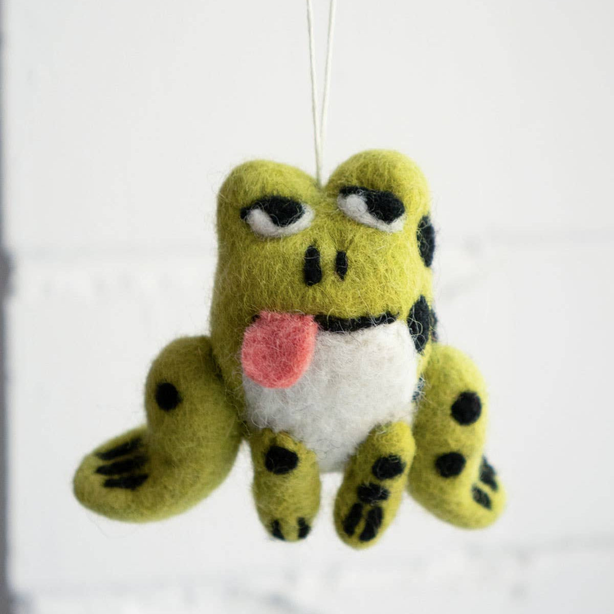 Dopey Frog Felted Wool Ornament