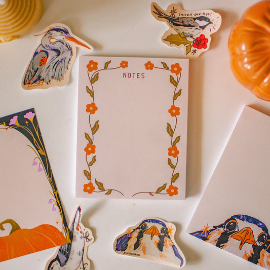 Cute Orange Flower Notepad