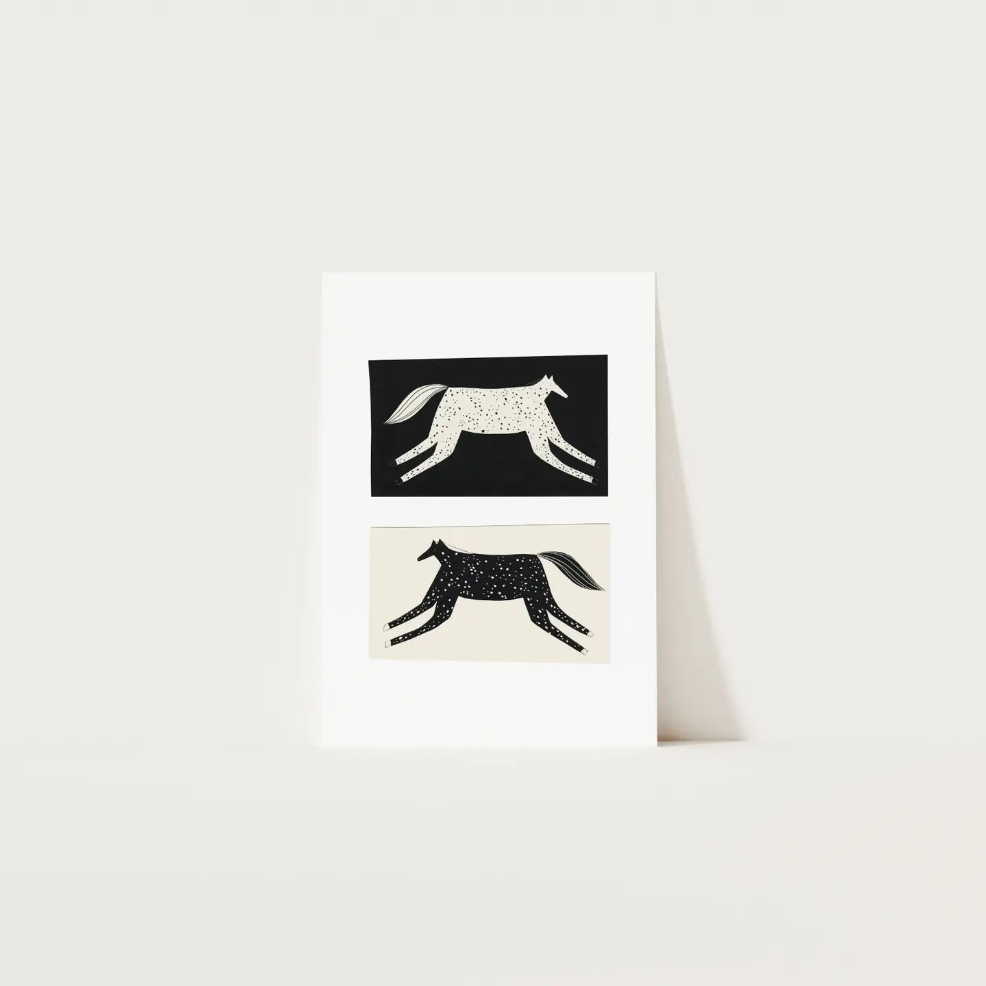 Black and White Horse Print