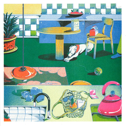 Quad in Quad Room Beya Panicha Risograph A3 Print