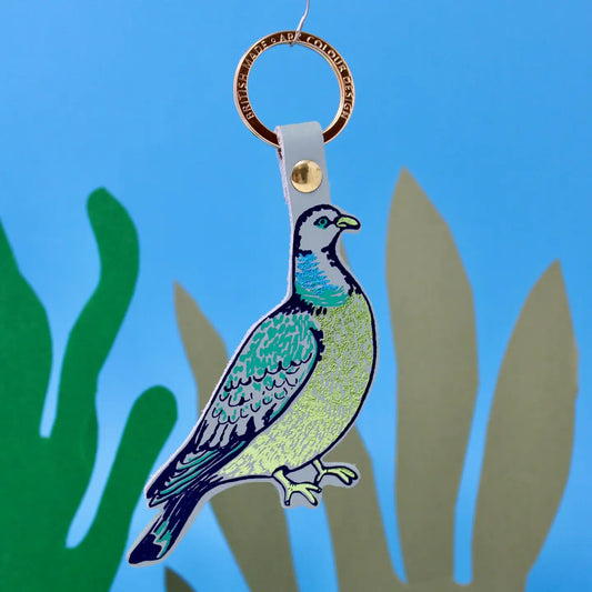 Leather Feral Pigeon Keychain