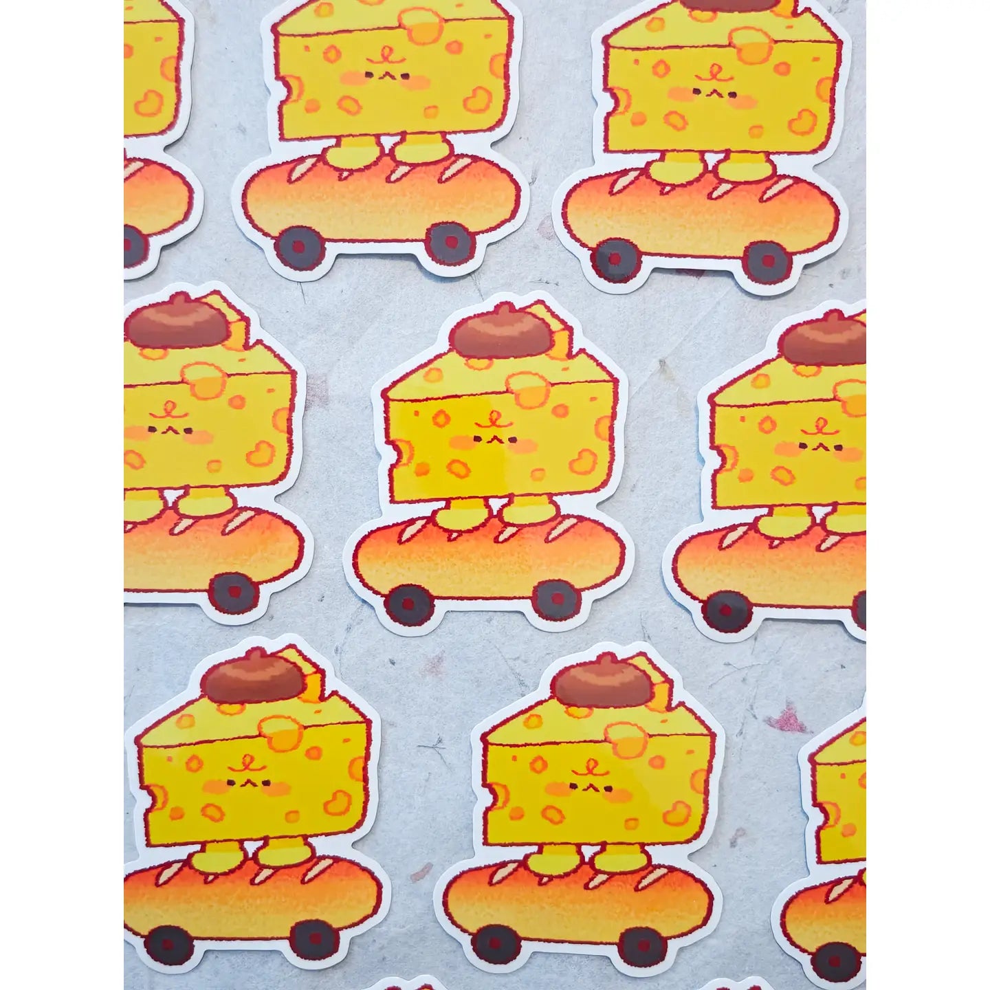 Glossy Cheddar the Skater Boy Vinyl Sticker