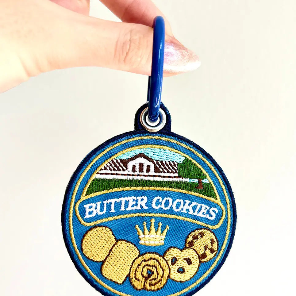 Butter Cookie Tin - Embroidered Keychain