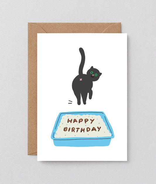 Birthday Cat Poop - Greeting Card