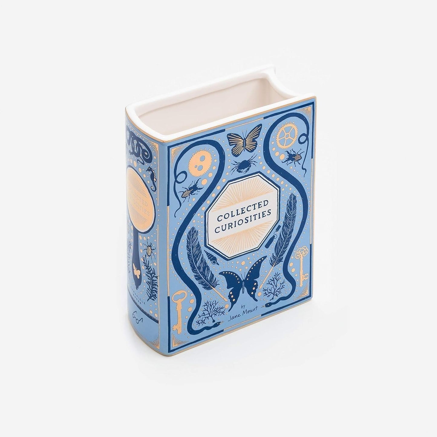 Bibliophile Ceramic Vase: Collected Curiosities illustrated by Jane Mount