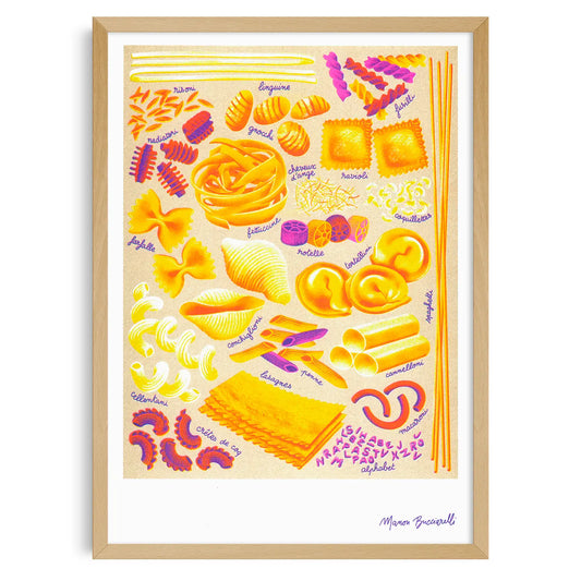 Pasta (Pâtes) by Manon Bucciarelli Risograph A3 Print