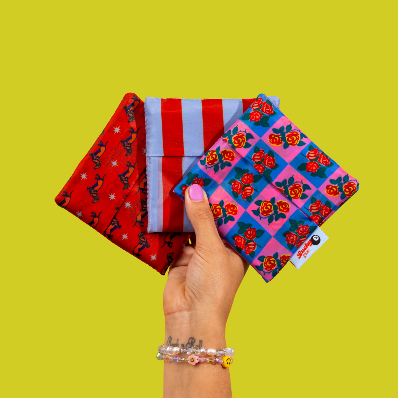 Blue & Maroon Stripes Foldable Nylon Tote