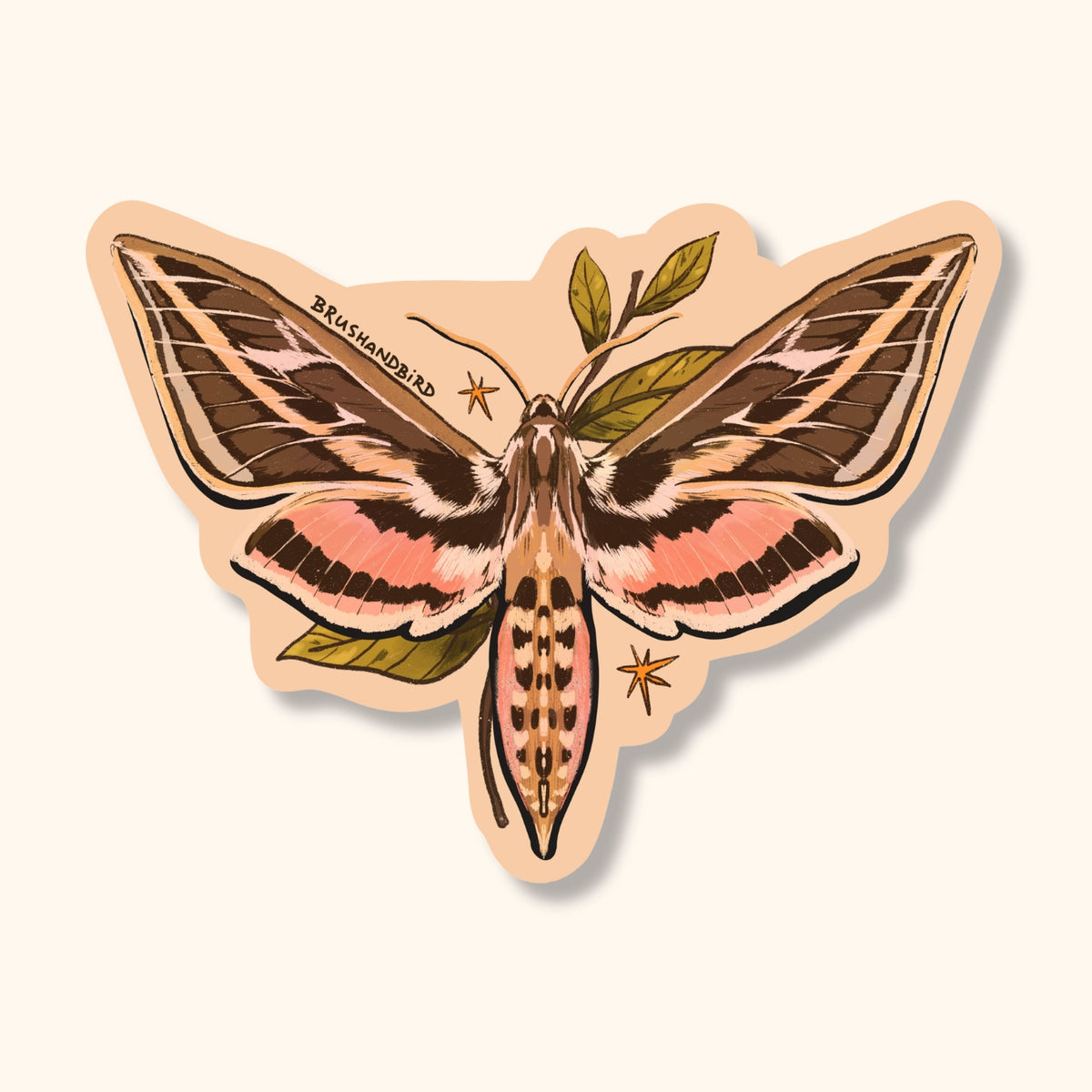 White-Lined Sphinx Moth Sticker