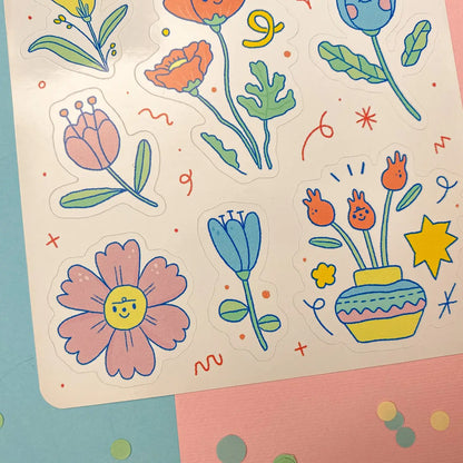 Colours and Flowers Sticker Sheet