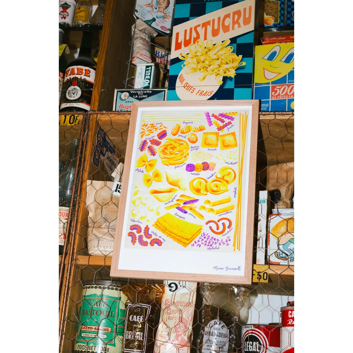 Pasta (Pâtes) by Manon Bucciarelli Risograph A3 Print