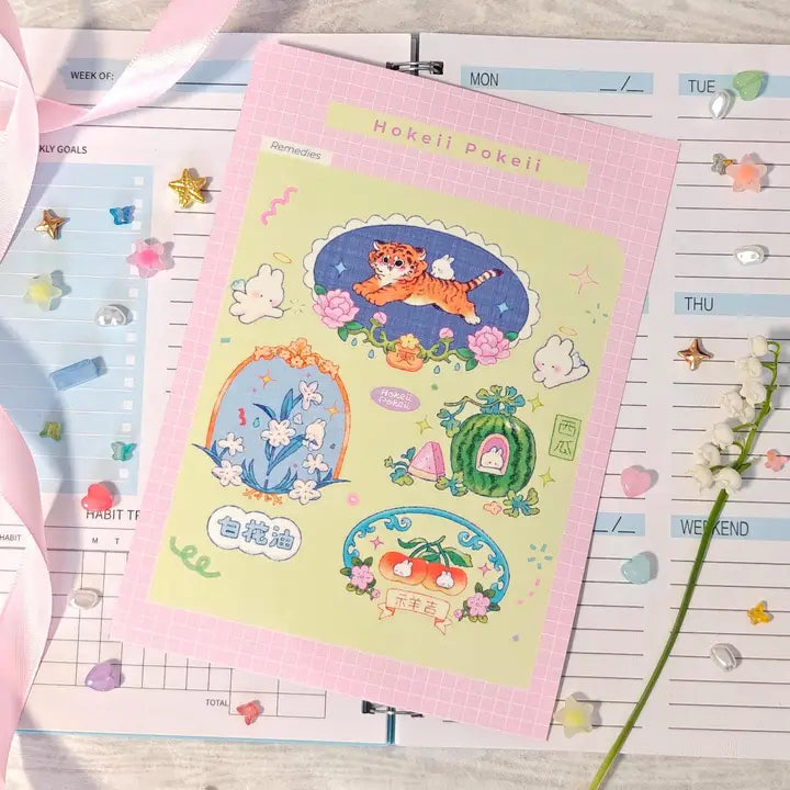 Glossy Chinese Remedies Vinyl Sticker Sheet