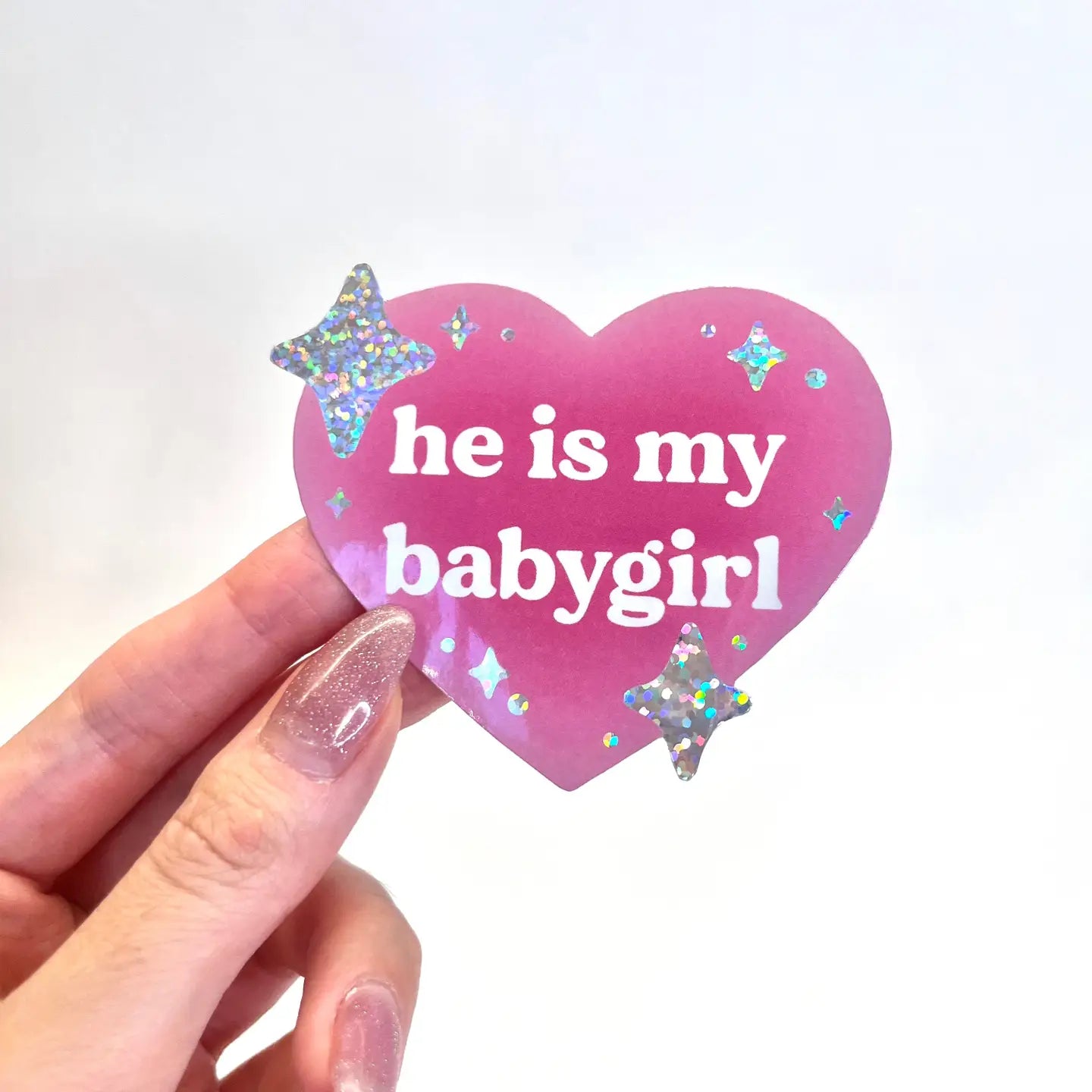 He Is My Babygirl Heart - Vinyl Sticker