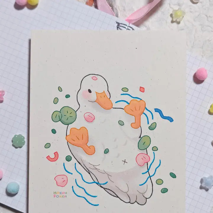 White Duckie Mini Art Print