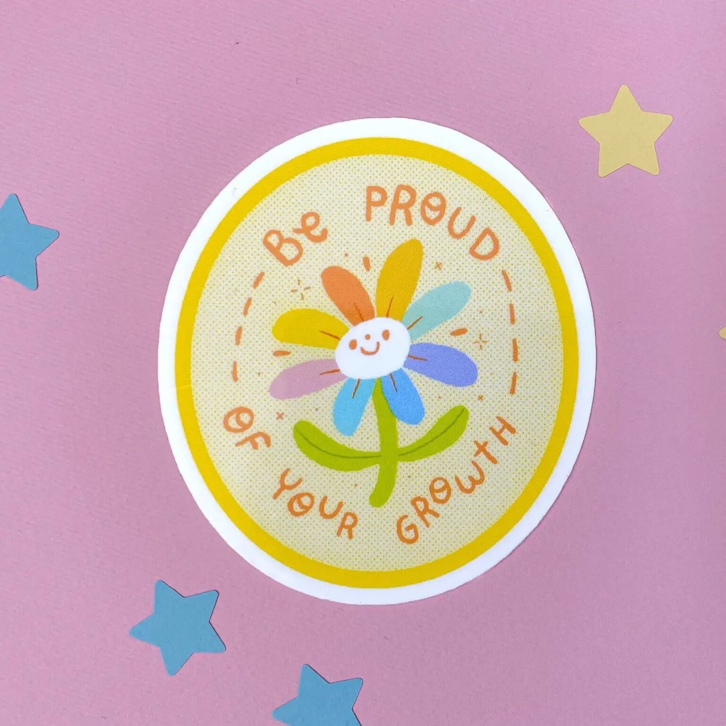 Be Proud of Your Growth Flower Vinyl Sticker
