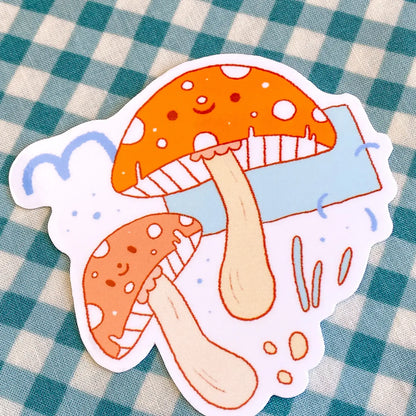 Two Mushrooms Vinyl Sticker