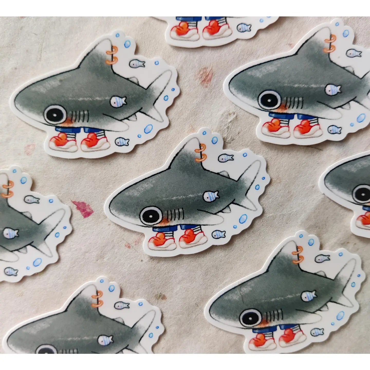 Glossy Sneaker-Head Shark Vinyl Sticker