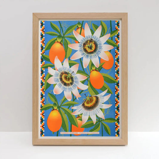 Passion Flower - A3 Risograph Print