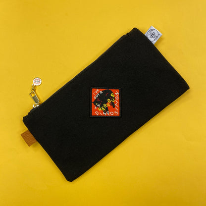Patched Canvas Zipper Pouch