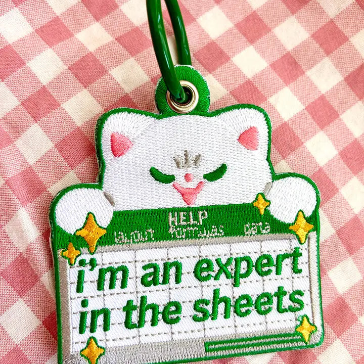Expert in the Sheets - Embroidered Keychain