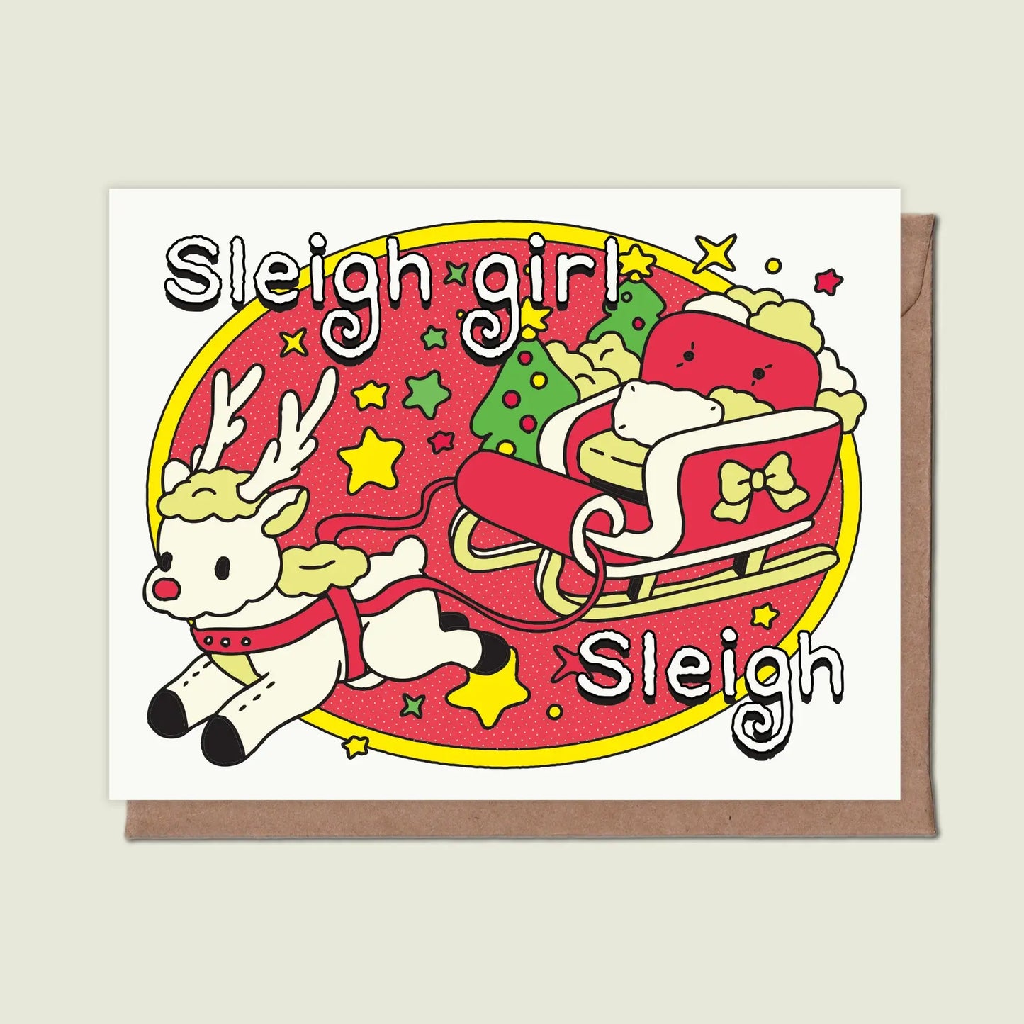 Sleigh Girl Sleigh Greeting Card