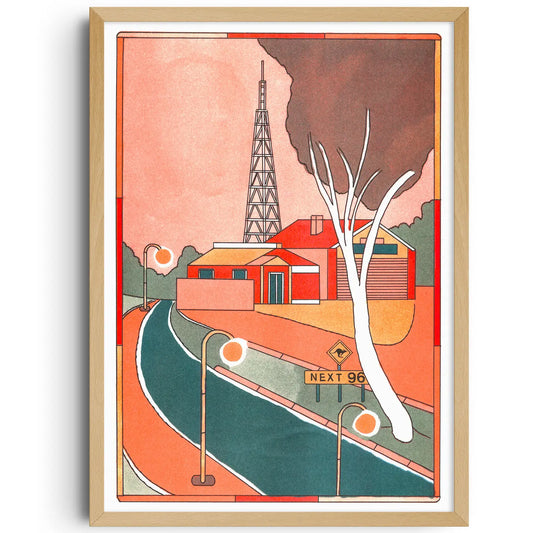 Nowhere in Australia by Marco Quadri Risograph A3 Print
