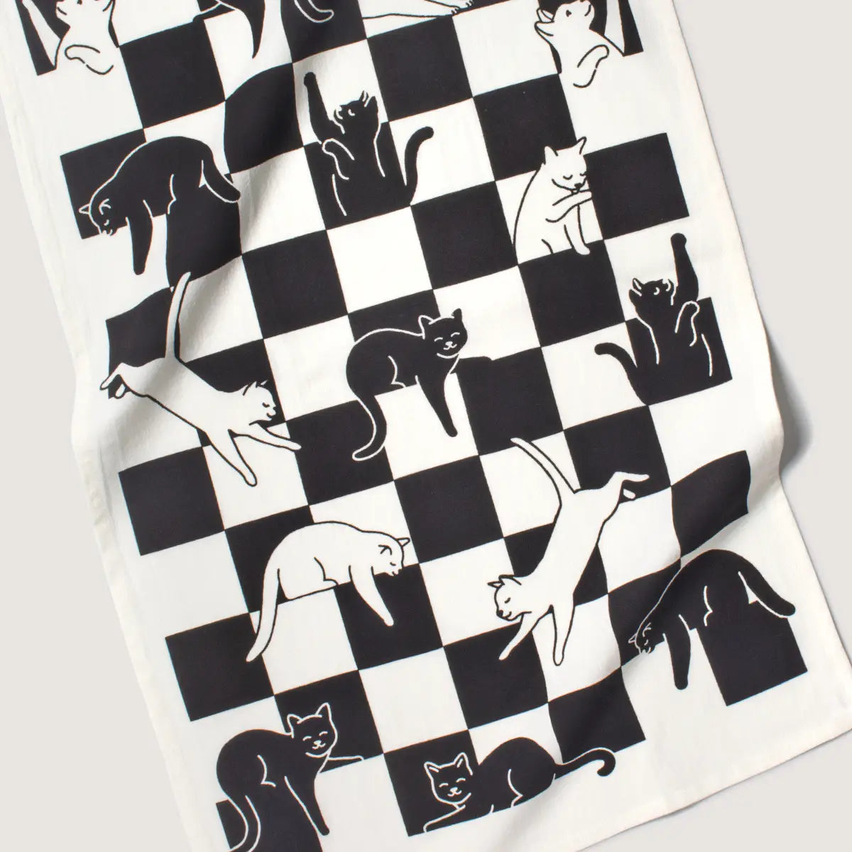 Checker Cat Tea Towel