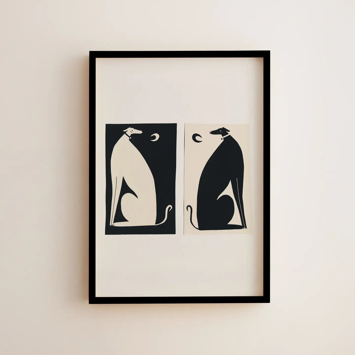 Black and White Dog Print
