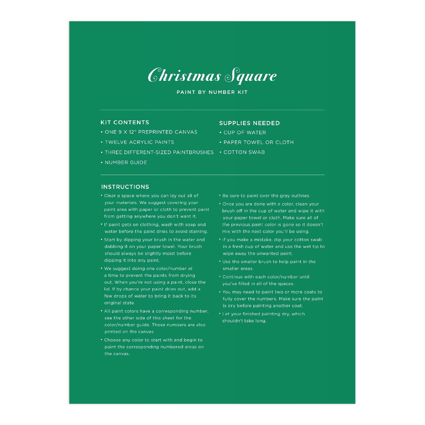 Joy Laforme Christmas Square 9 x 12 Paint by Number Kit