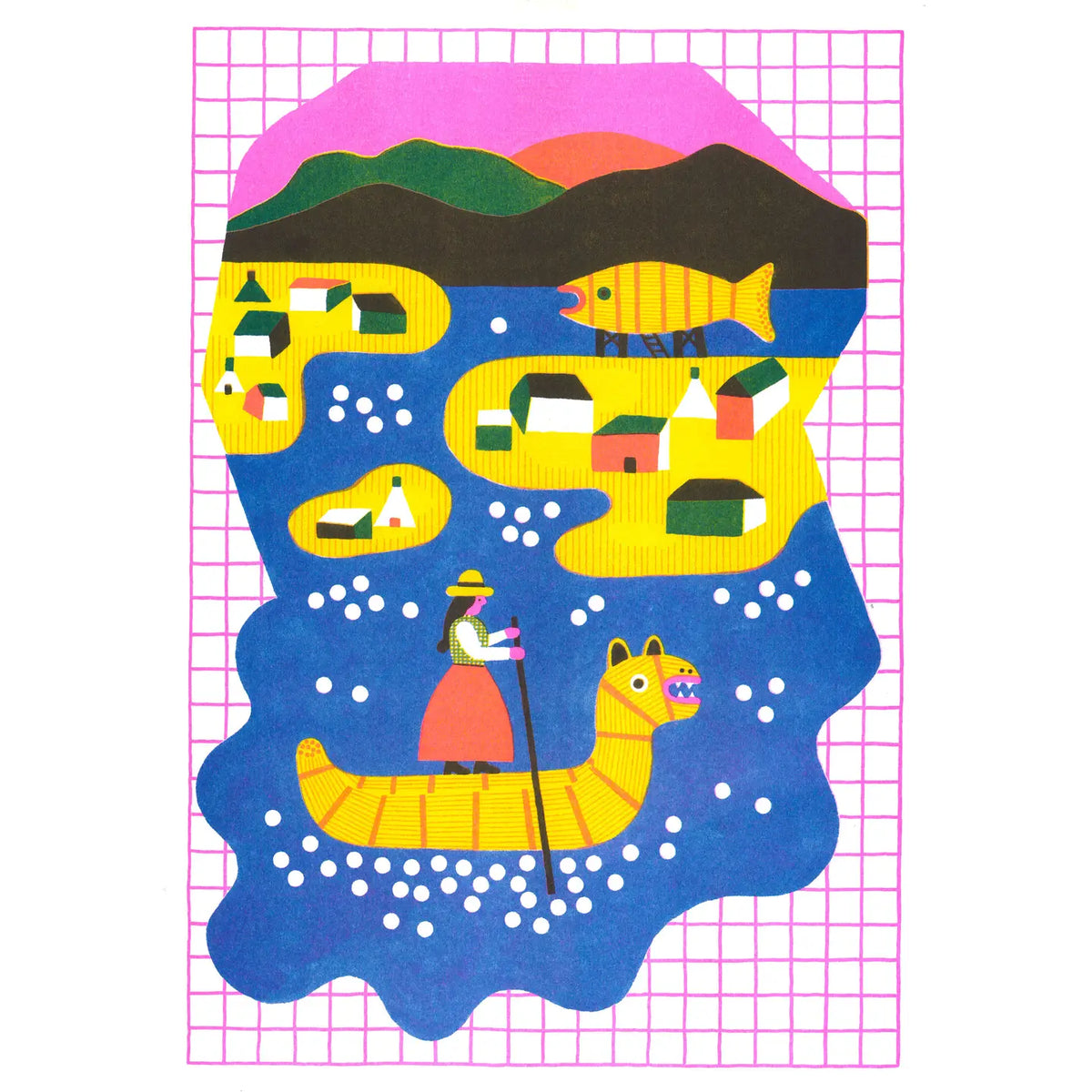 Nowhere in Peru by Carole Barraud Risograph A3 Print